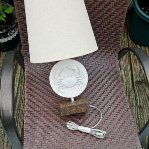 Crab Design Table Lamp with Cream Shade - NWOT